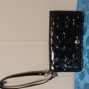 Coach Black Patent Wristlet/Wallet